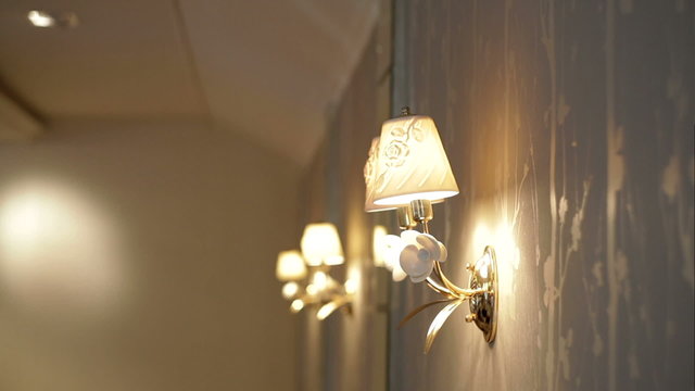 beautiful wall lamp in hotel
