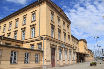 Fototapeta na wymiar Bahnhofsgebäude in Wittenberge