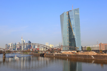 Naklejka premium Frankfurt am Main, Blick von der Osthafenbrücke (April 2014)