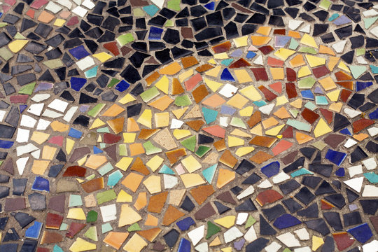 mosaic on floor is old color style