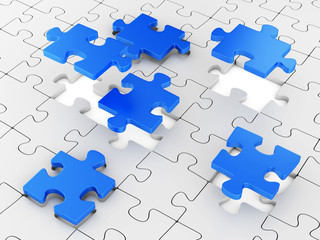 Fototapeta premium Assembling puzzles