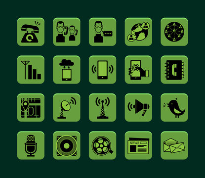 Communication icons.