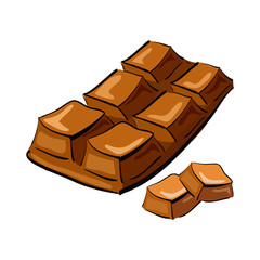 Illustration of hand drawn chocolate bar