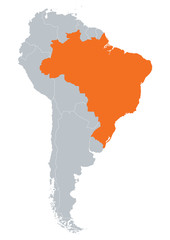 america map of brazil