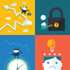 Set of flat vector business concept design