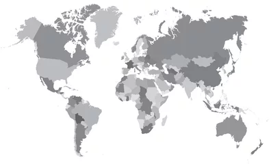Foto op Aluminium kaart van de wereld © topor
