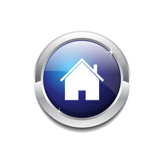 Fototapeta premium Home Circular Blue Vector Web Button Icon