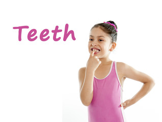 learning english body parts school card for children