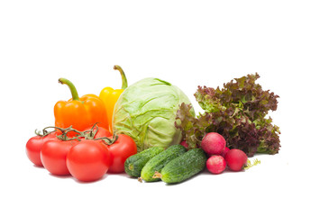set vegetables isolated on a white background