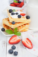 Belgian waffle for breakfast