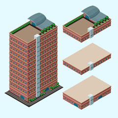 isometric modern building