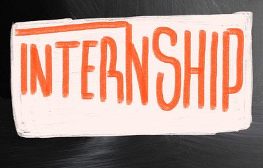 internship handwritten with chalk on a blackboard