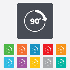 Angle 90 degrees sign icon. Geometry math symbol