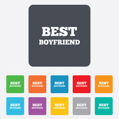 Best boyfriend sign icon. Award symbol.