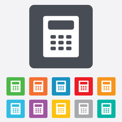 Calculator sign icon. Bookkeeping symbol.
