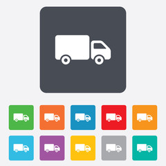 Delivery truck sign icon. Cargo van symbol.