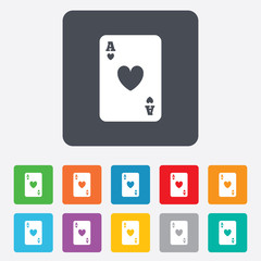 Casino sign icon. Playing card symbol