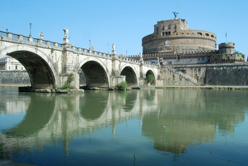 Bridges over the Tiber river in Rome - Italy