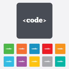Code sign icon. Programming language symbol.