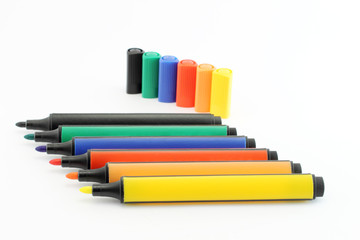 Colored markers isolated
