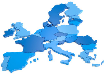 Europa blaue Farbtöne - obrazy, fototapety, plakaty