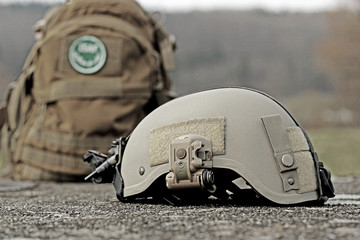 Modern Military Helmet in Afghanistan