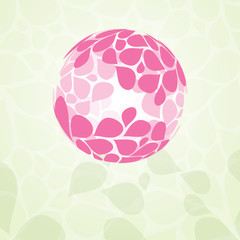 Globe Made of Petals - Vector Design Template