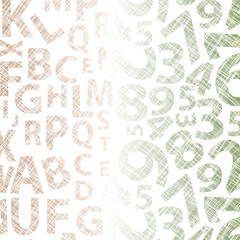 Letters and Numbers Texture - Vector Background