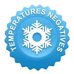 températures négatives sur bouton web denté bleu