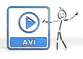 stick man presents avi file sign