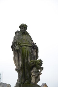 View on sculptures of the Charles bridge - Prague Czech Republic