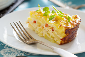 Potato and pepper breakfast gratin