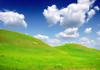 hills in sunny day