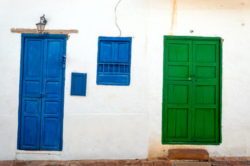 Obraz na płótnie Canvas Blue and Green Doors