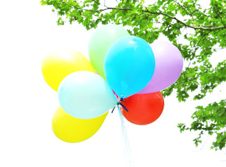 Balloons flying outdoors