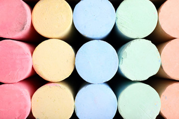 Color chalks, close up
