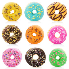Fototapeta na wymiar Donuts isolated on white background