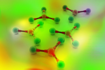 3D rendered Molecule