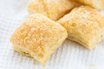 Close up delicious homemade biscuits