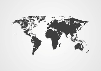 Grunge vector world map