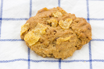 Close up oatmeal cookies