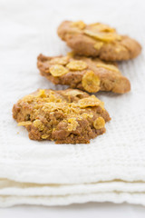Close up oatmeal cookies
