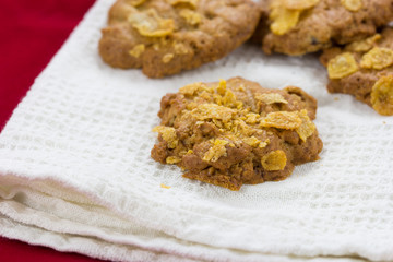 Close up oatmeal cookies