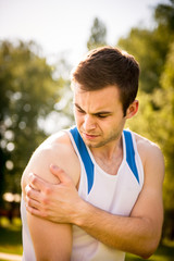 Man with shoulder injury