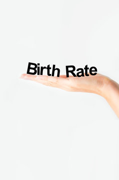 birth rate text on palm