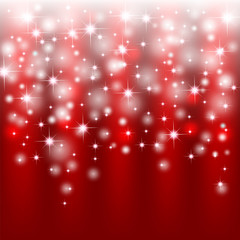Starry lights on red background