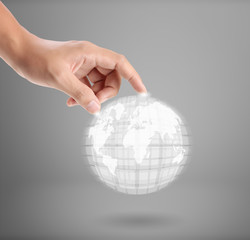 Hand pressing  social buttons