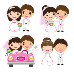 cartoon wedding set