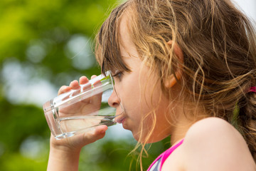 Girl drinking water