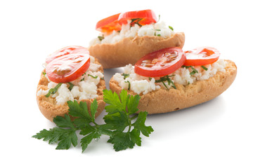 Bread with cottage